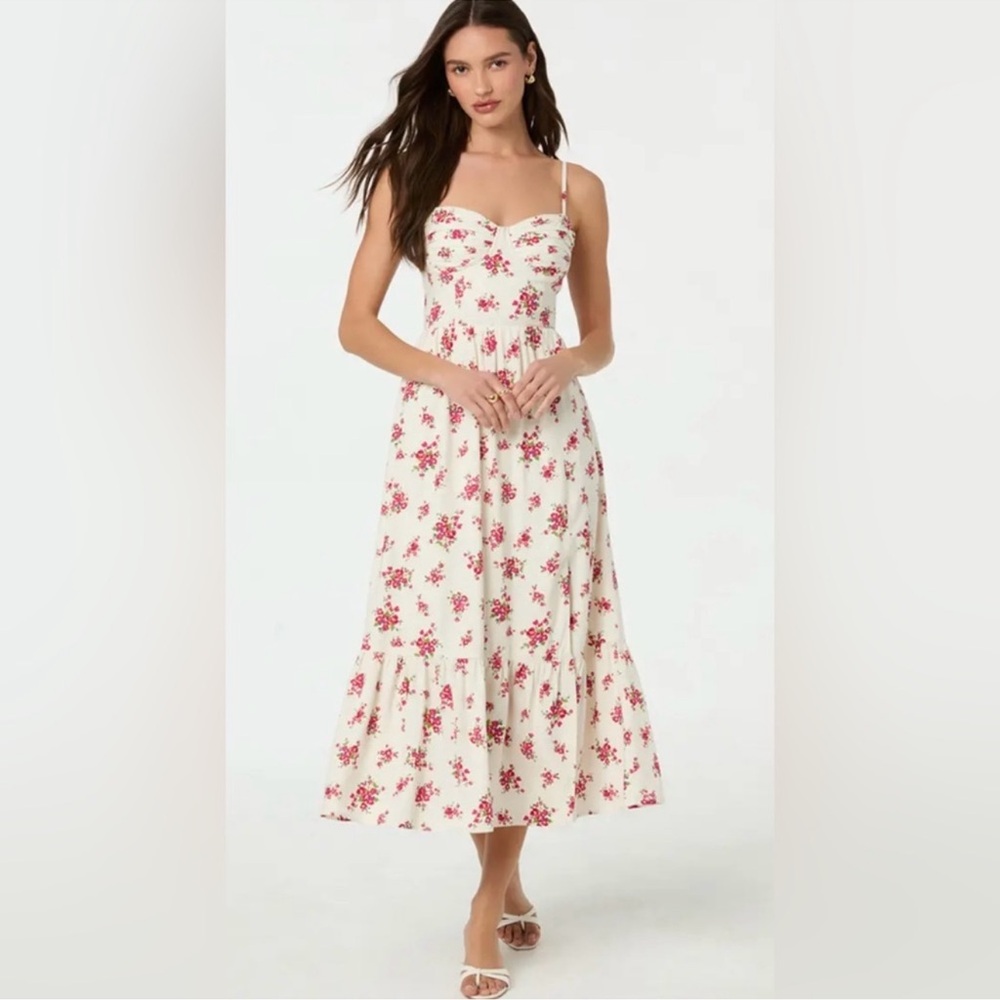 ASTR the Label Floral Pleated Bust Fit & Flare Dress New!